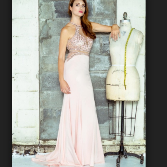 Colors 1669 long Prom gown blush pink size 2
